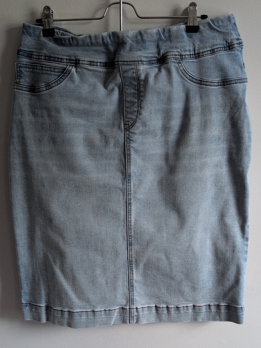 Main Street Exchange Light Blue Denim Pencil Skirt